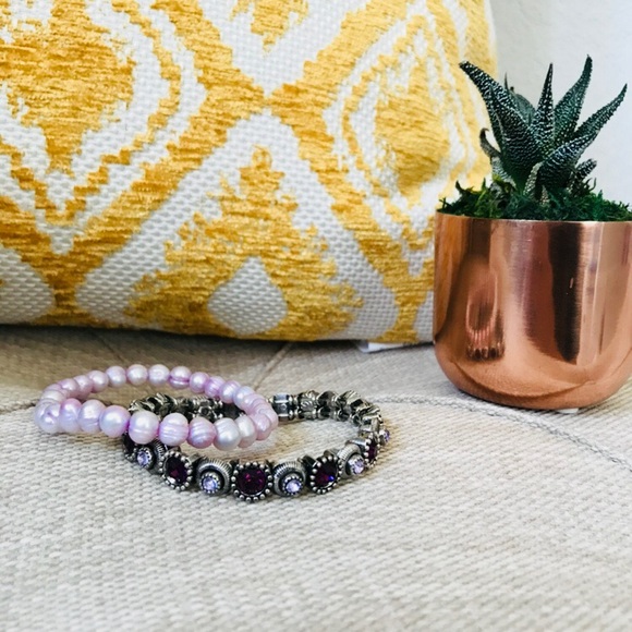 Jewelry - Purple Gemstone & Freshwater Pearl Bracelet Bundle